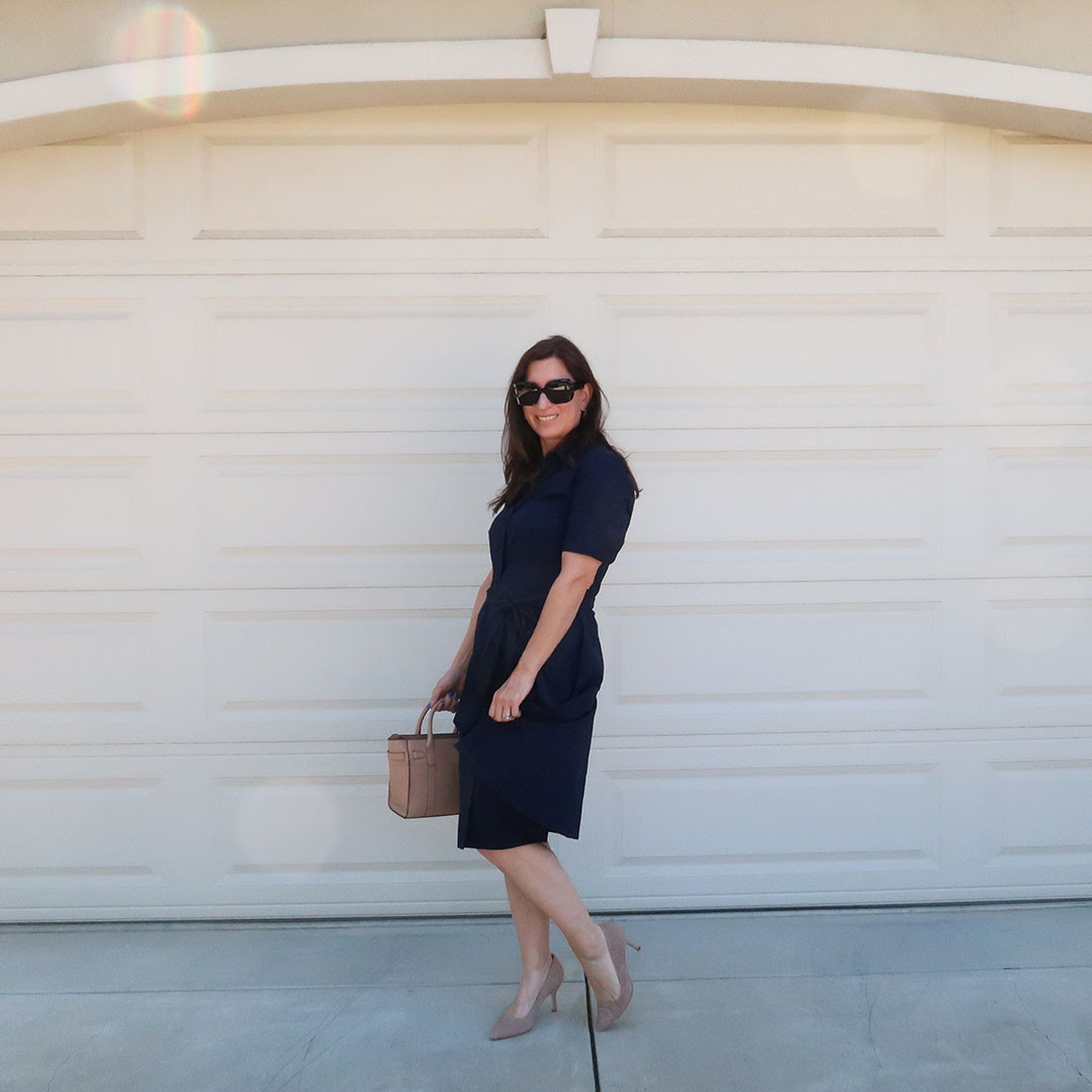 Love this navy shirtdress for the office and weekend events. It's so comfy and perfect for summer and fall. Love! 

 #LTKootd #LTKPetite #LTKWorkwear