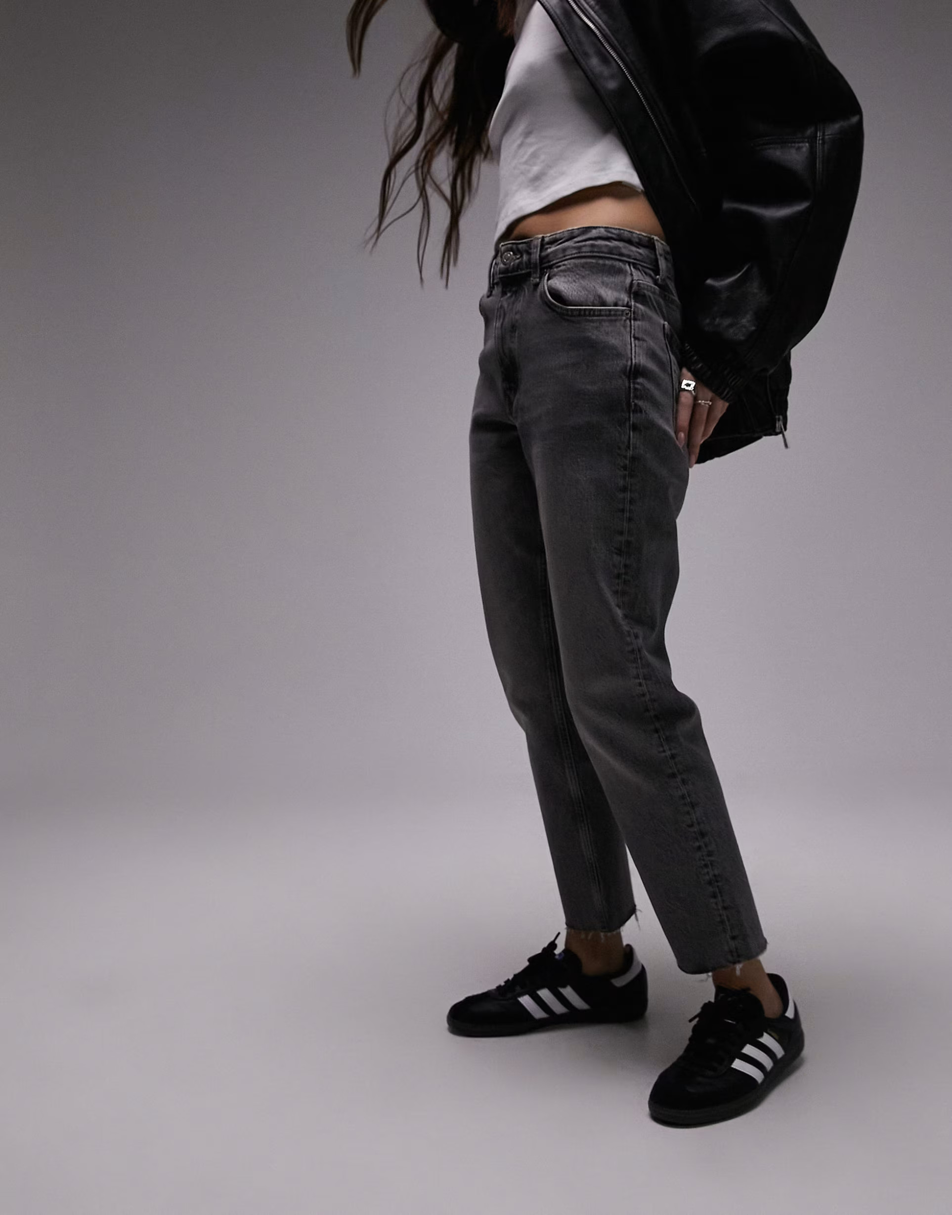 Topshop Straight jeans in grey | ASOS (Global)