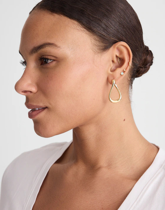 Front-Back Twisted Large Hoop Earrings | Madewell
