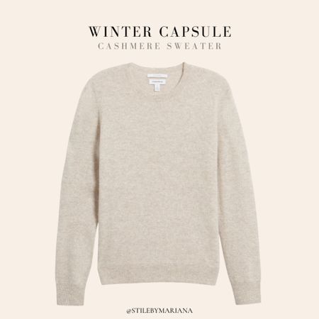 Winter capsule 

A Cashmere sweater is soft and warm and perfect for layering. It’s lightweight and a great insulator. Also, it’s a high quality fabric that you will have for years!

#LTKfindsunder100 #LTKsalealert #LTKstyletip