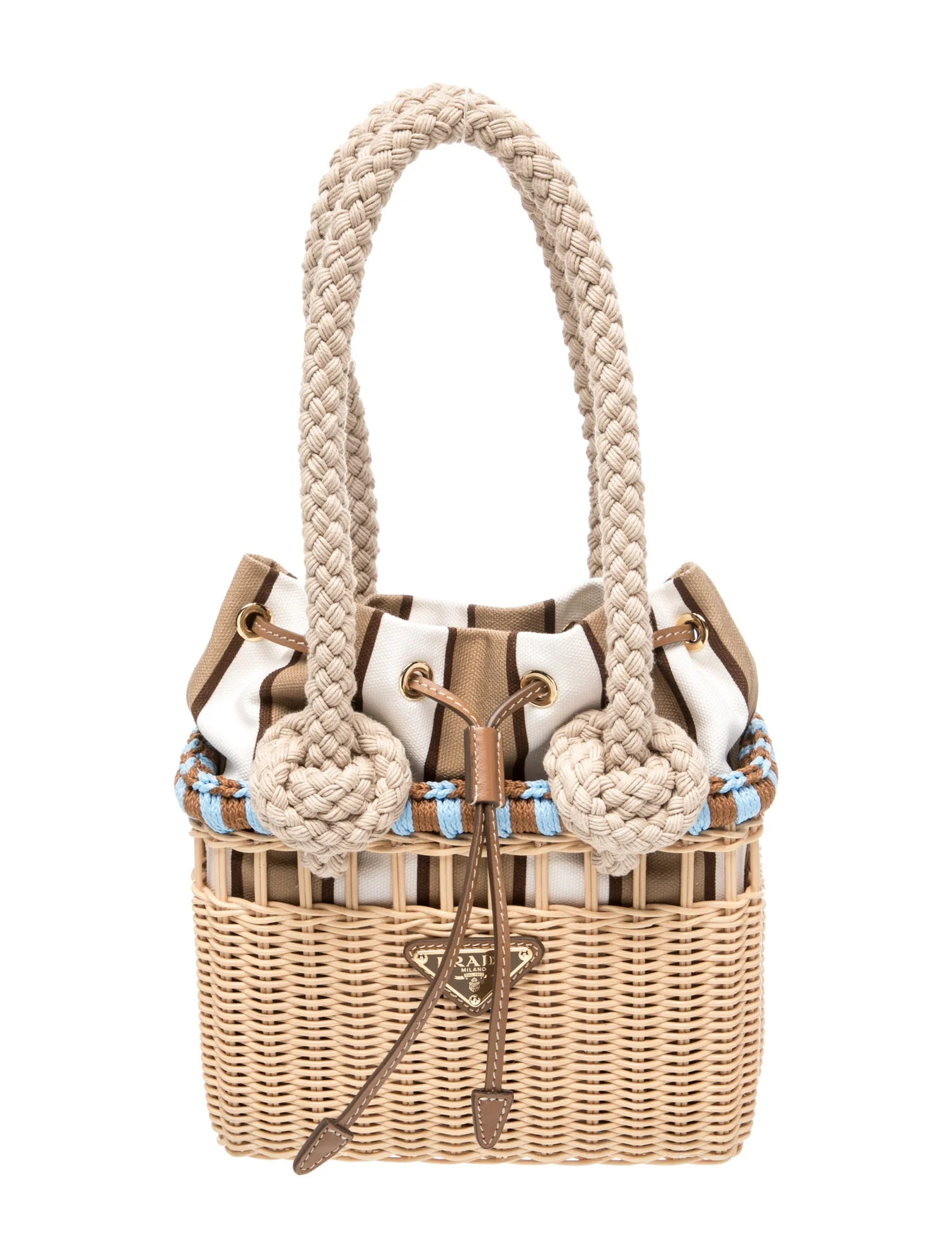 Prada Enameled Metal Triangle Bucket Bag - Neutrals Bucket Bags, Handbags - PRA1198755 | The Real... | The RealReal