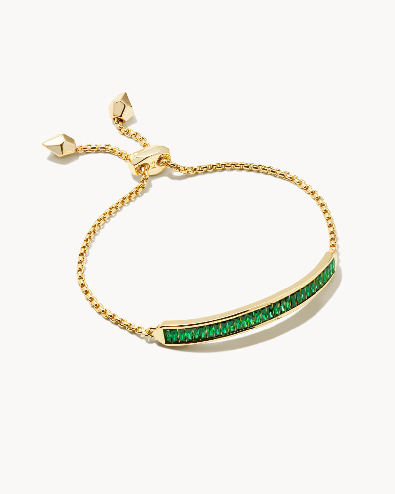 Jack Adjustable Gold Chain Bracelet in Green Crystal | Kendra Scott