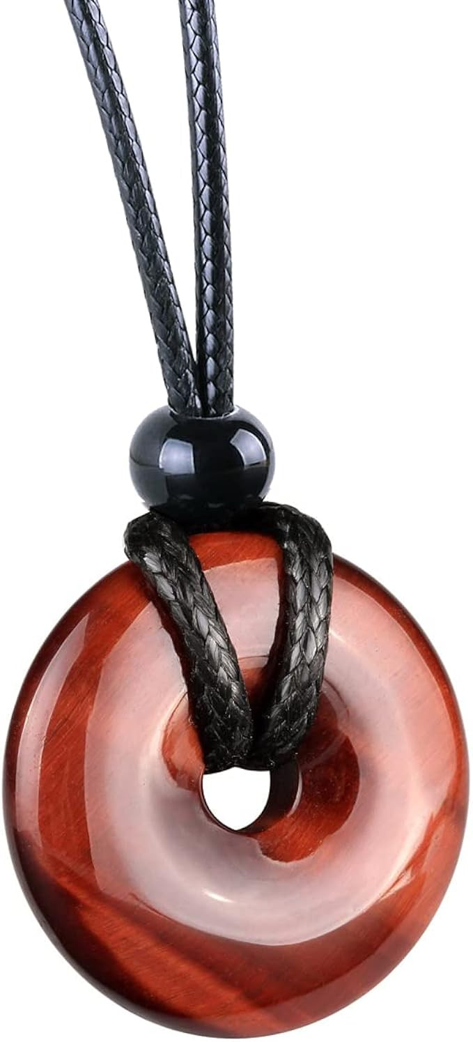Magic Human Gemstone Crystal Necklace Pendant - Healing Good Luck Donut Crystal Stone Jewelry Nec... | Amazon (US)