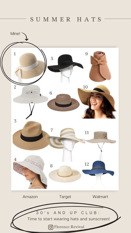 I’m trying to save my face from past sun damage and protect it from my future choices… enter my sun hat era! 

Here’s the one I chose, and choices from Amazon, Walmart, and target that I would go for!! 

#LTKstyletip #LTKunder50 #LTKSeasonal