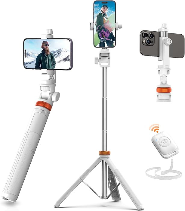 EUCOS 62" Tripod for iPhone, Sturdy Selfie Stick Tripod with Remote & Lightweight Phone Stand, So... | Amazon (US)
