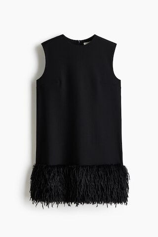 H & M - Fringe-Hem Mini Dress - Black | H&M (US + CA)