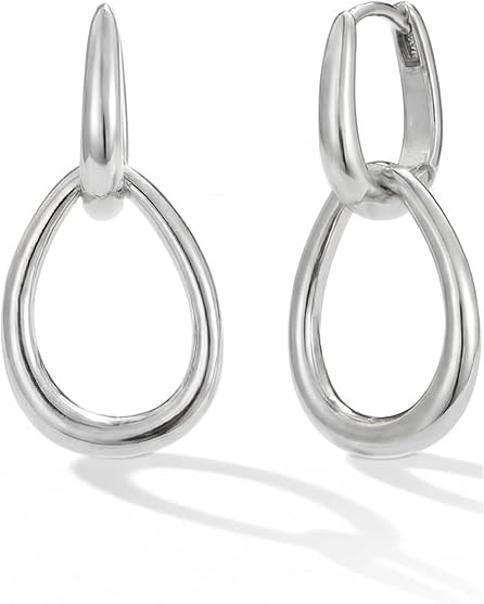14K Gold Earrings for Women Trendy Double Hoop Dangle Earrings | Amazon (US)