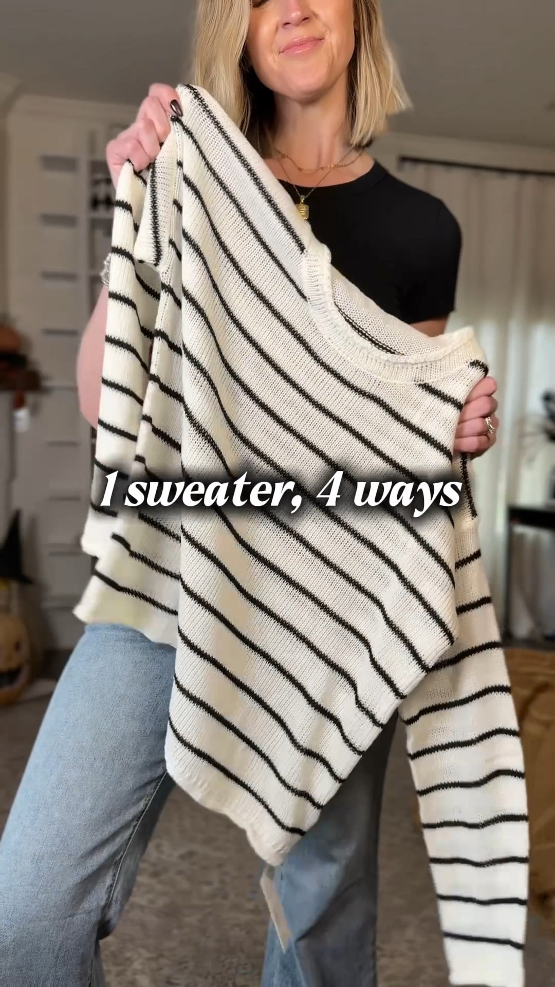 Every girl needs a black & white striped sweater in their closet and this one is perfect! It’s very light weight making it great for so many different ways to wear! Layer it, tuck it, wear it with a skirt, untucked & slouchy, over the shoulders, paired with overalls. You’ll get so much wear out of this and be reaching for it over and over! 

Also obsessed with the long, batwing cardigan! Just YES! 

Striped sweater | Crewneck sweater | staple piece | capsule wardrobe | layering | Fall outfit | Winter outfit | Casual cute | Versatile | Styling | Affordable Fashionn

#LTKHoliday #LTKSeasonal #LTKFindsUnder50