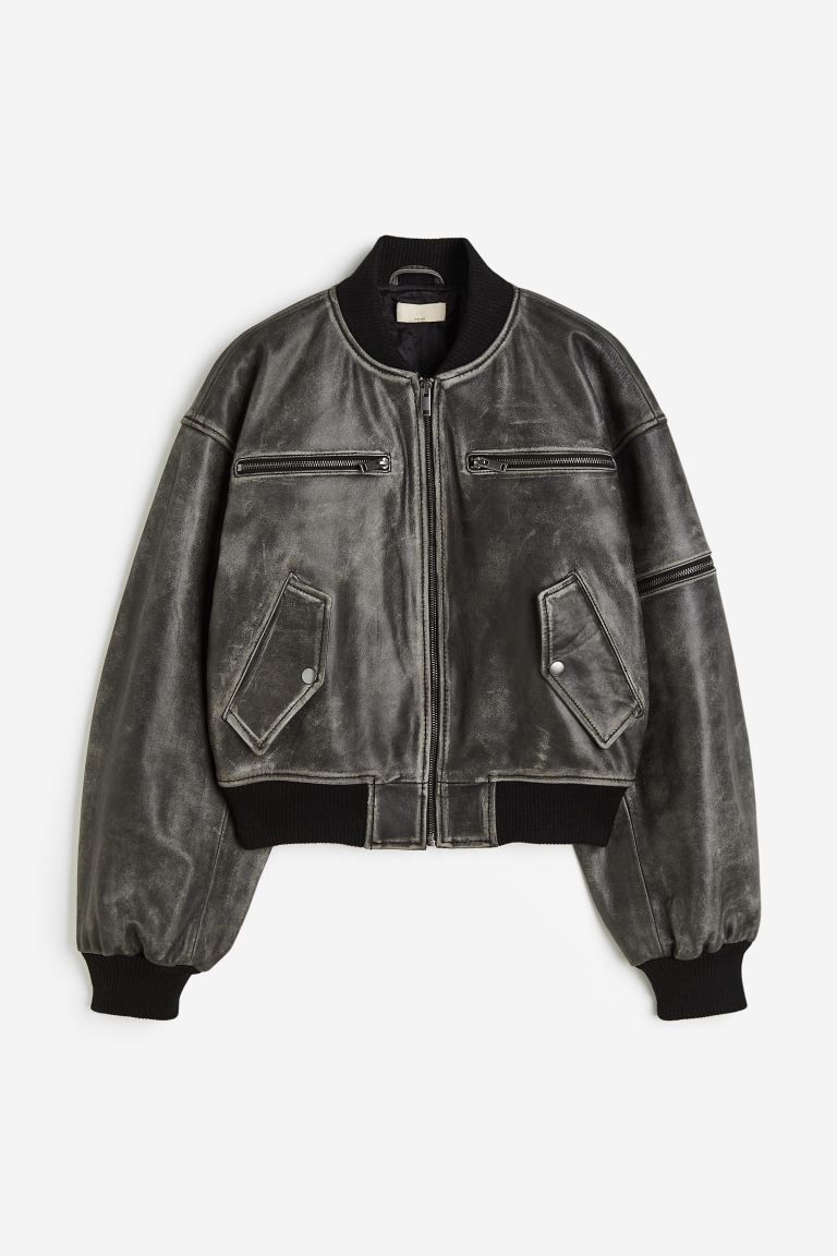 Leather Bomber Jacket | H&M (US + CA)