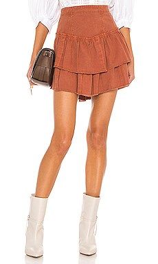 Free People Ruffles In The Sand Mini Skirt in Petrichor from Revolve.com | Revolve Clothing (Global)