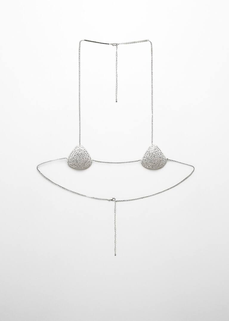 Rhinestone crystal body necklace -  Women | Mango USA | MANGO (US)
