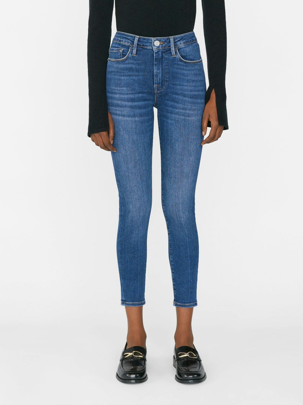 Le One Skinny Crop  in  Prima | Frame Denim