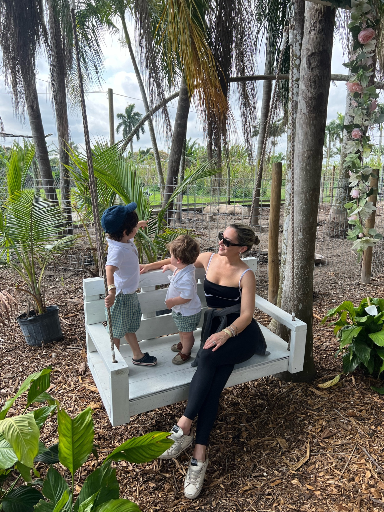Day at the farm with the boys this weekend! 

Wearing a workout and mom friendly outfit. Linking this black amazon workout too, black workout leggings, and my golden goose, and black sunglasses. 

Toddler boy and baby boy shoes, white polos, and baby hat also linked. 

Baby boy style, toddler boy style, mom outfit, travel outfit, boys Easter looks 

#LTKfamily #LTKbaby #LTKfindsunder50