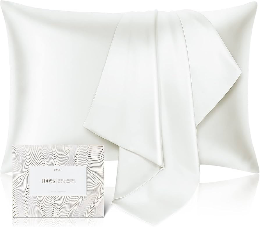 100% Pure Mulberry Silk Pillowcase for Hair and Skin - Allergen Resistant Dual Sides,600 Thread C... | Amazon (US)