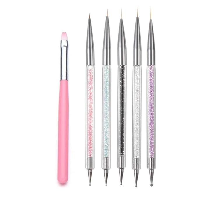 L-BOST Nail Liner Pens Dotting Pen Brush Kit Nail Art Tool, Dual-ended Nail Art Liner Brushes | Amazon (US)