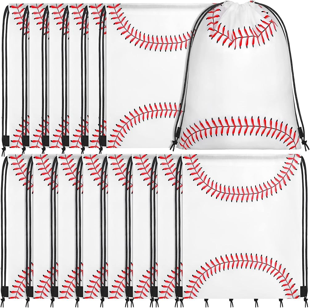 durony 15 Pieces Baseball Drawstring String Bag Sports Backpack Ball Drawstring Party Favor Bags ... | Amazon (US)