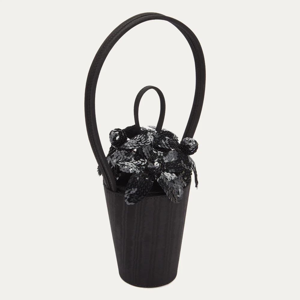 BLACK SEQUIN LILY BASKET BAG | Lulu Guinness (UK)