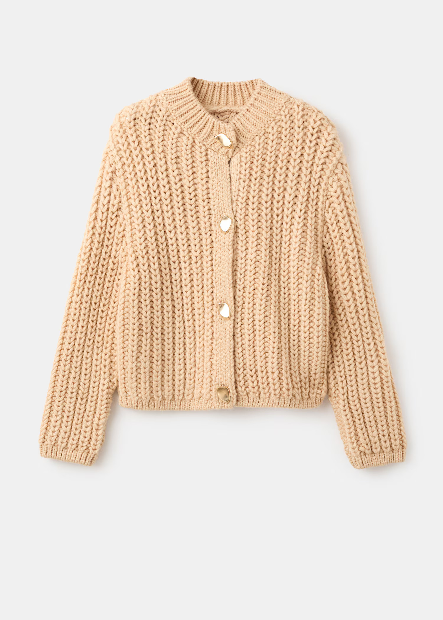 Chunky-knit cardigan with jewel buttons - Women | MANGO USA | Mango (US/MX/AU)