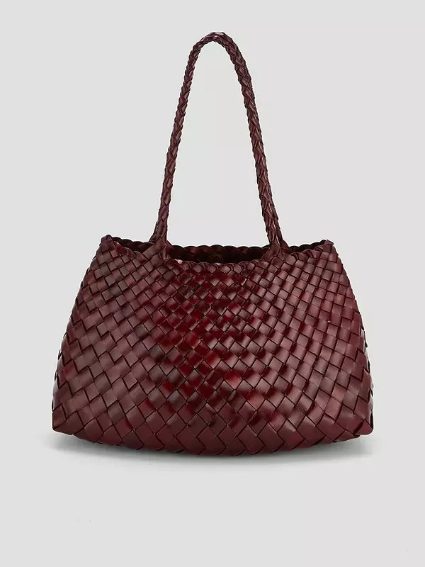 Ellyla Selina Long Handles Woven Shoulder Bag - Purple | Very (UK)