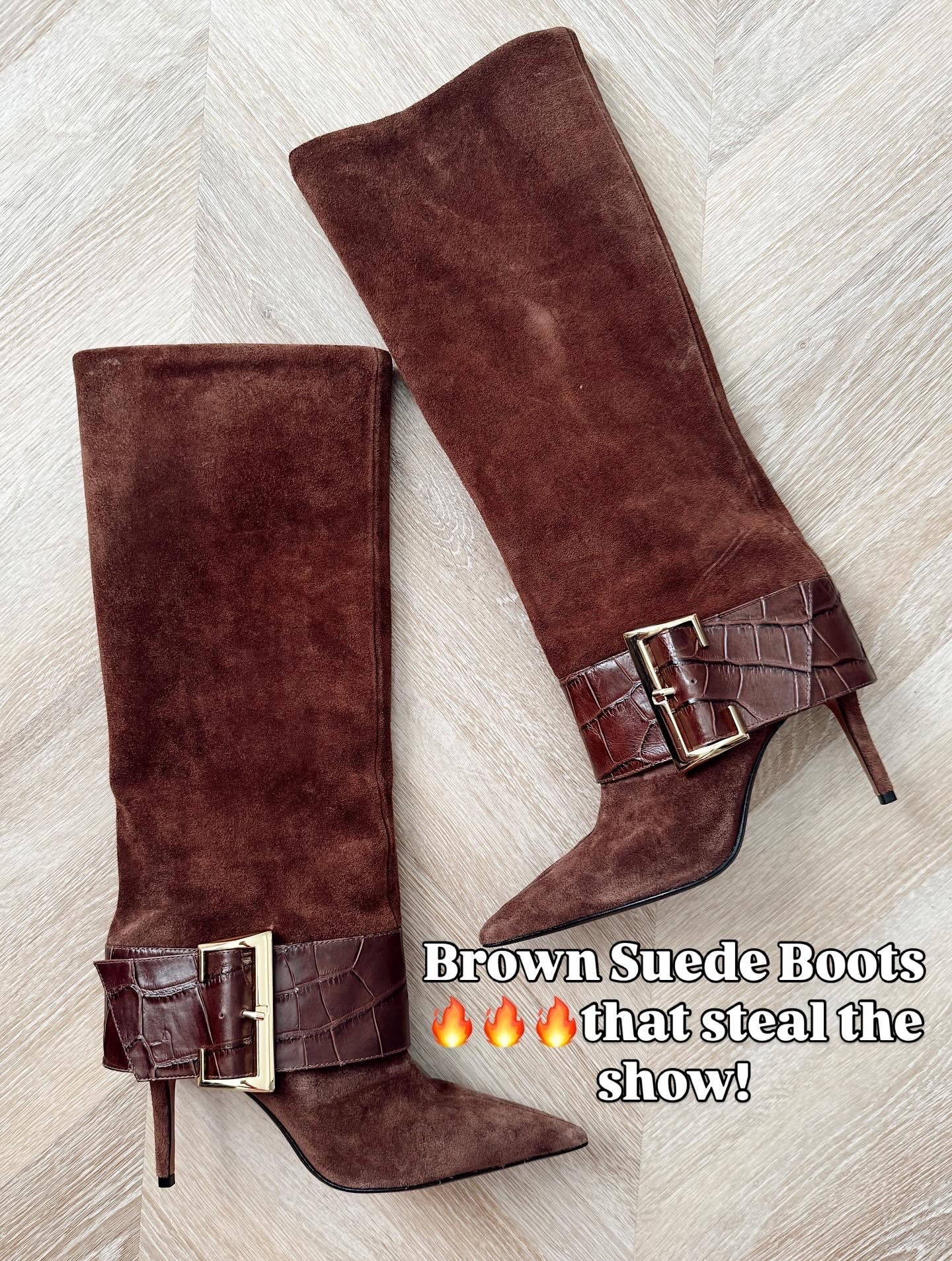 Brown suede boots 🔥🔥🔥🤎🤎🤎! Show stoppers! 

Boots. Suede boots. 

#LTKStyleTip #LTKSeasonal #LTKShoeCrush