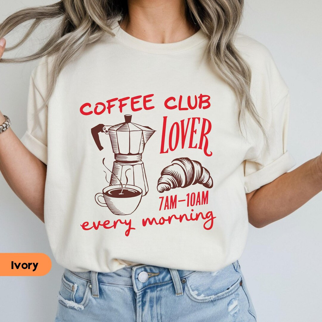 Comfort Colors® 1717 Coffee Club Lover T-shirt Perfect for Café Days Gifts for Caffeine Addicts... | Etsy (US)