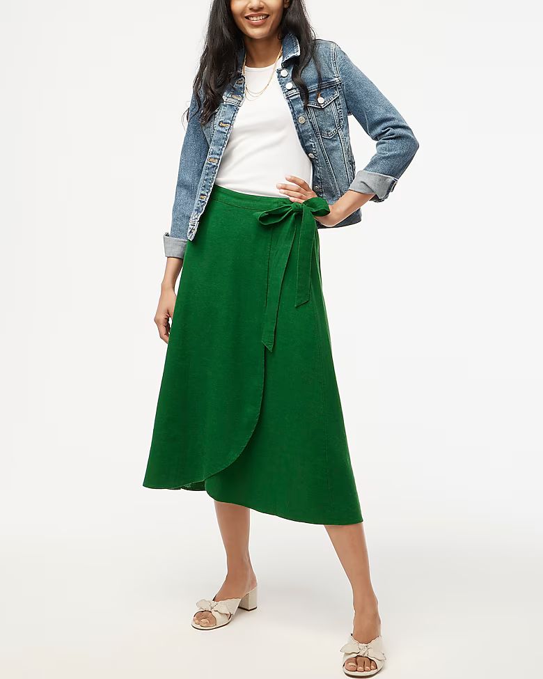 Pull-on faux-wrap skirt | J.Crew Factory