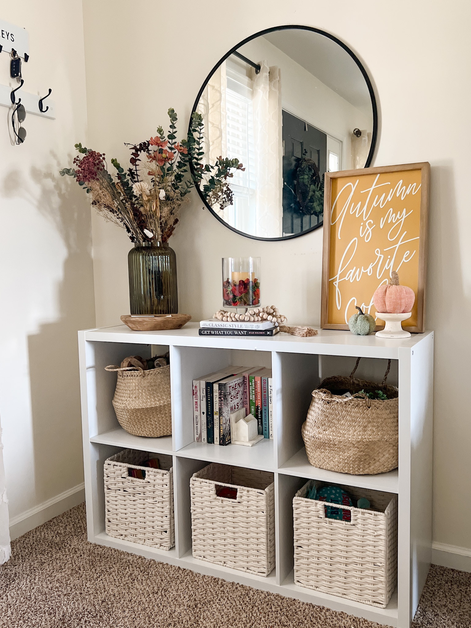 This years fall entryway decor! Had to change up the table this year due to a little one because these storage baskets are full of his toys 🤪

Fall entryway, fall entryway decor, fall home decor, farmhouse fall decor, fall decor, cube organizer, storage baskets, fall living room decor, target fall decor, target style, amazon home decor, fall sign, fall florals, fall vase 



#LTKSeasonal #LTKunder50 #LTKunder100 #LTKFind #LTKstyletip #LTKsalealert #LTKhome