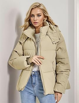 Flygo Womens Hoodies Puffer Jacket Zip Up Quilted Hooded Bubble Padded Down Winter Coats Long Sle... | Amazon (US)