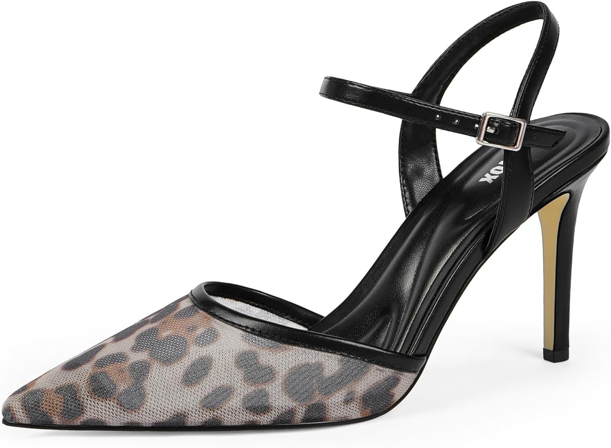 Womens Pumps Closed Pointed Toe Stiletto Heels Ankle Strap Slingback Heels for Women Wedding Part... | Amazon (US)