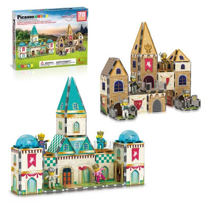 PICASSO-TILES Magnetic Tiles for Kids – Medieval Castle Theme 70PCS STEM Construction Building Blocks Educational Toy | Target