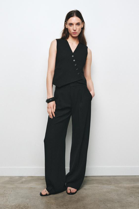 WIDE FIT PANTS WITH DARTS ZW COLLECTION | Zara US