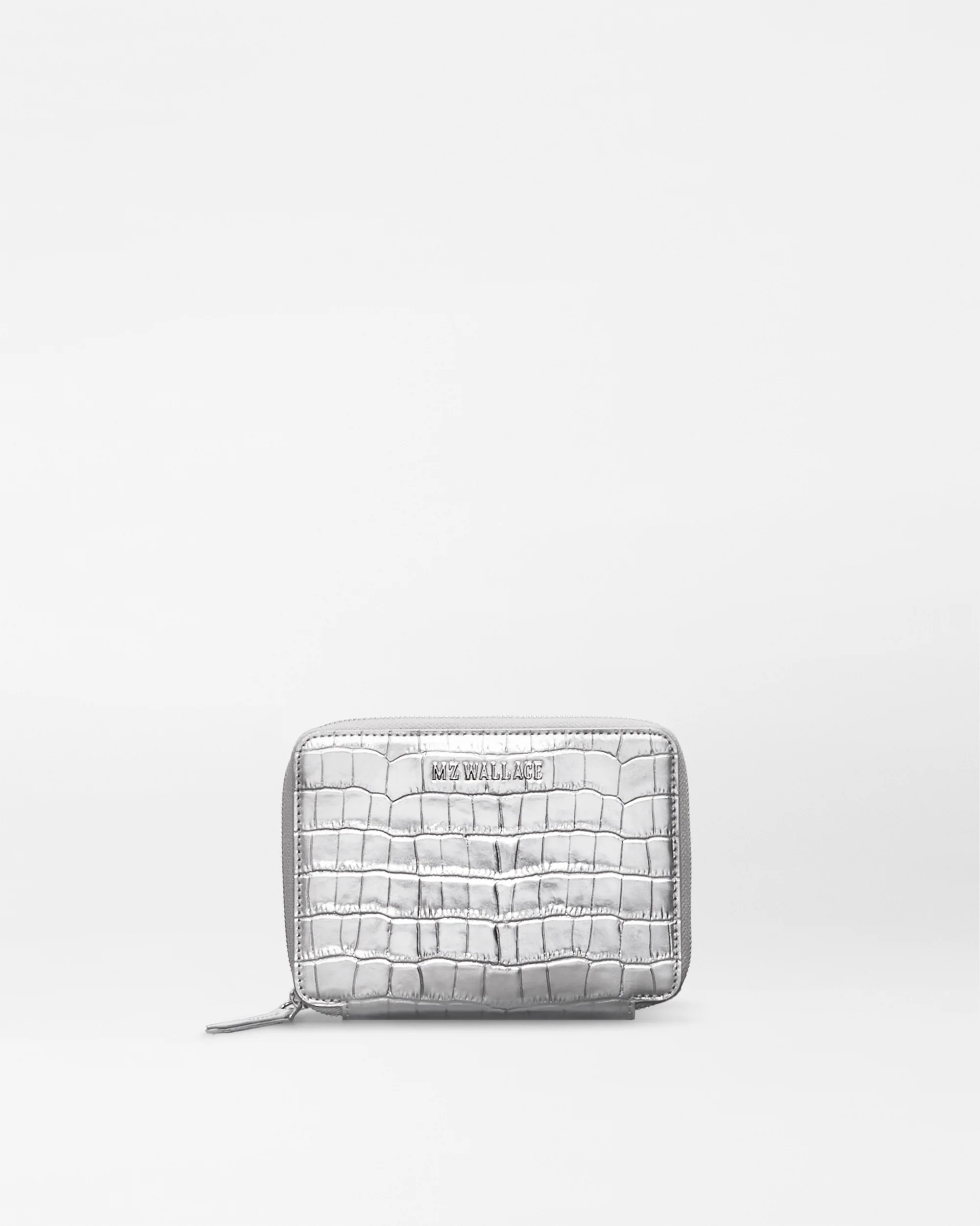 Silver Croc Effect Passport Organizer | MZ Wallace