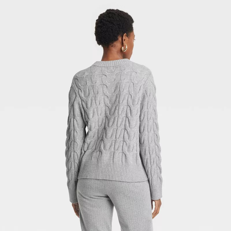 Women's Cable Crewneck Pullover Sweater - A New Day™ | Target