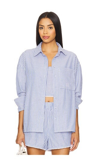 BLANKNYC Button Up Shirt in Blue. - size S | Revolve Clothing (Global)