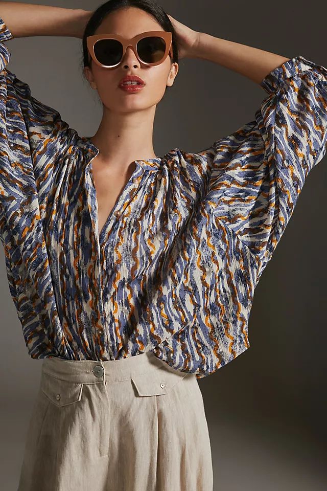 Pilcro Printed Batwing Blouse | Anthropologie (US)