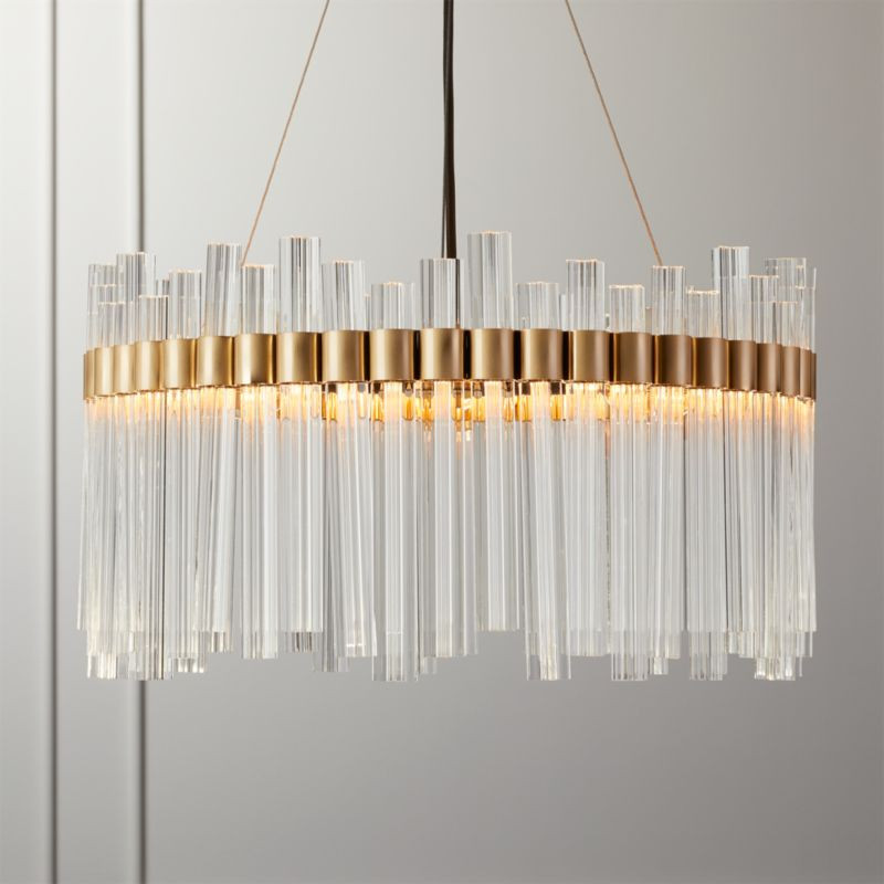 Orion Modern Glass Crystal Chandelier + Reviews | CB2 | CB2