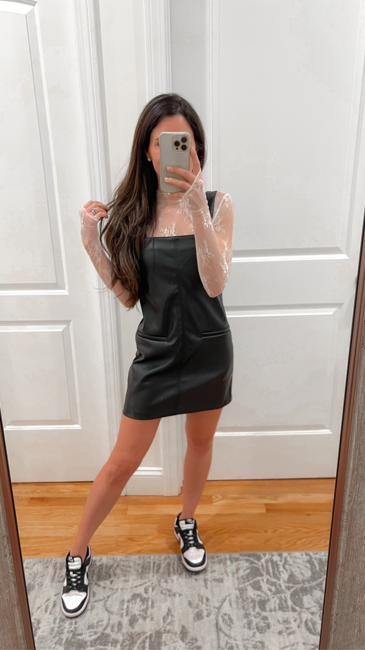 Winter outfit ; lace layering top ; free people look for less ; Nike dunks ; panda dunks ; must have womens Nikes 

#LTKSeasonal #LTKfindsunder50 #LTKstyletip