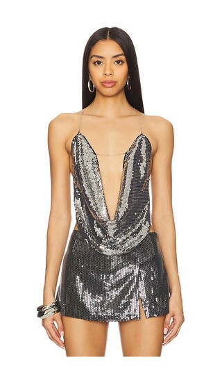 Sequin Asteria Top in Black and Grey | Revolve Clothing (Global)