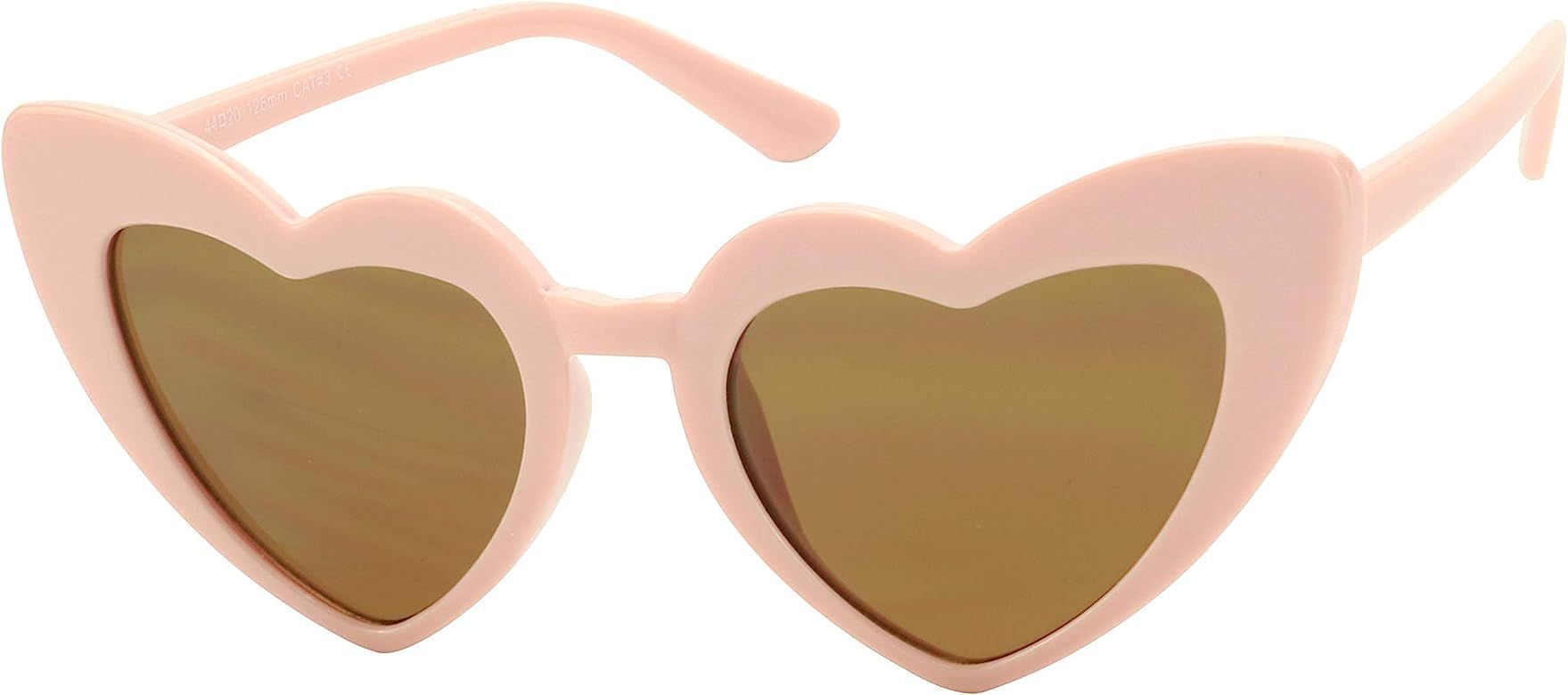 Trendy Heart Shaped Love Colorful Baby Girl Toddler Ages 2-6 Yrs. Oversize Kids Sunglasses | Amazon (US)