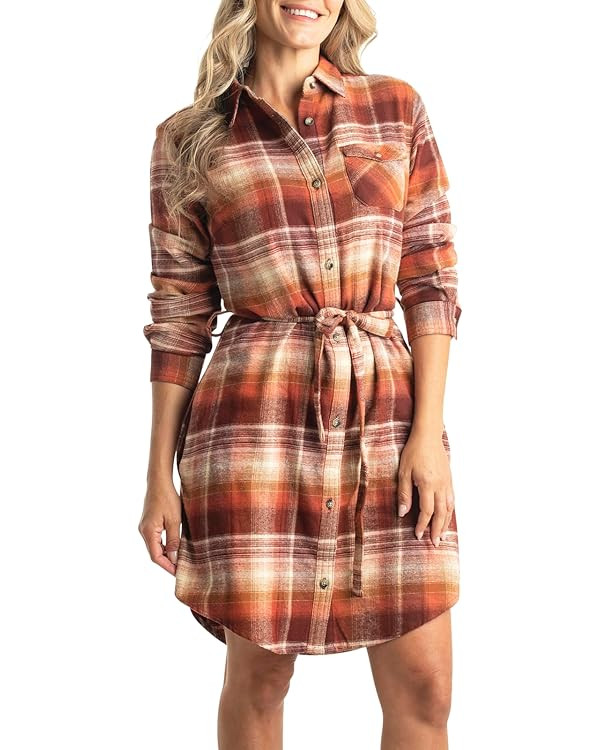 Legendary Whitetails Women's Open Spaces Dress, Plaid Flannel Long Sleeve Button Up Tunic with Be... | Amazon (US)
