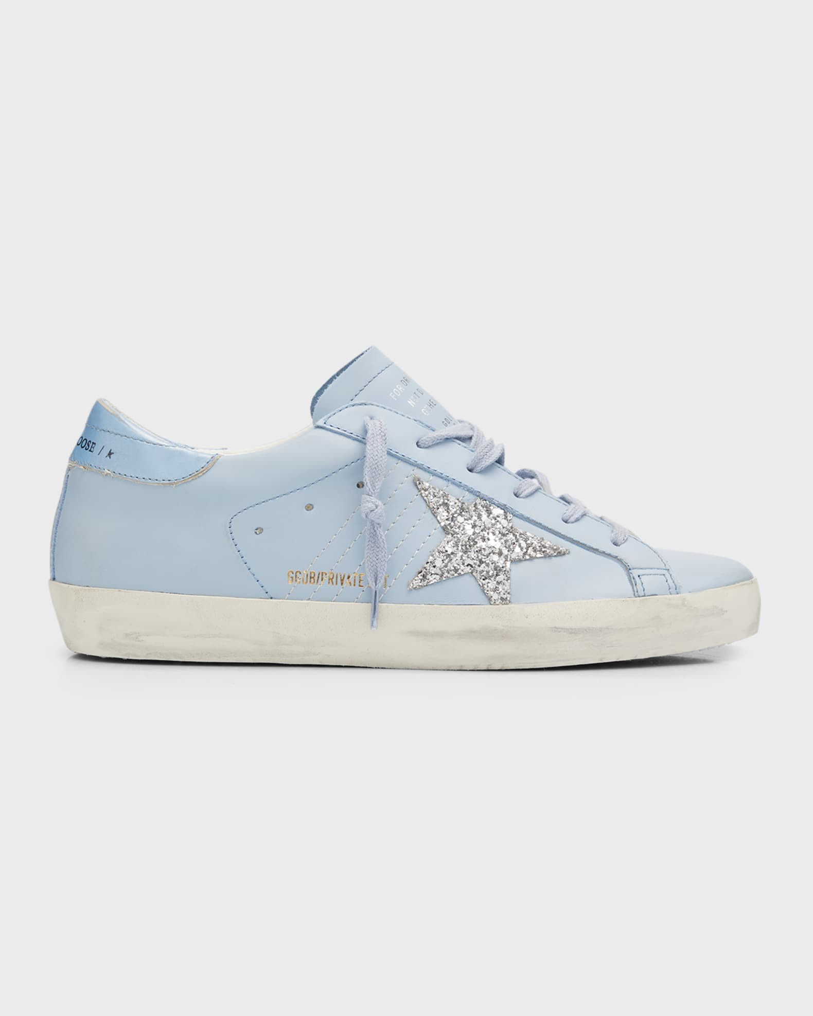 Superstar Leather Glitter Low-Top Sneakers | Neiman Marcus
