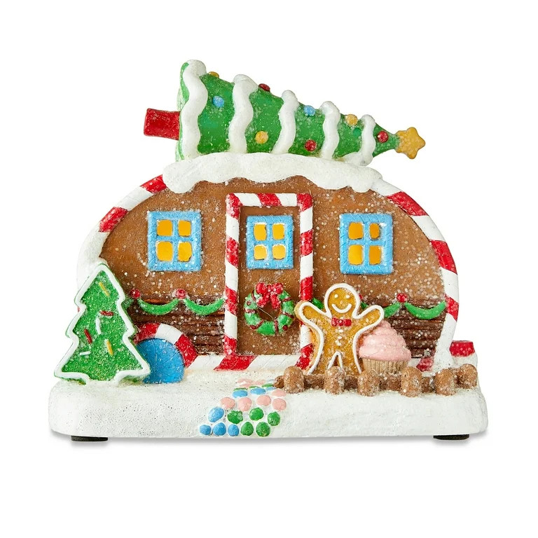 Christmas Village Light-Up LED Candy Camper, 6.5 in, by Holiday Time | Walmart (US)