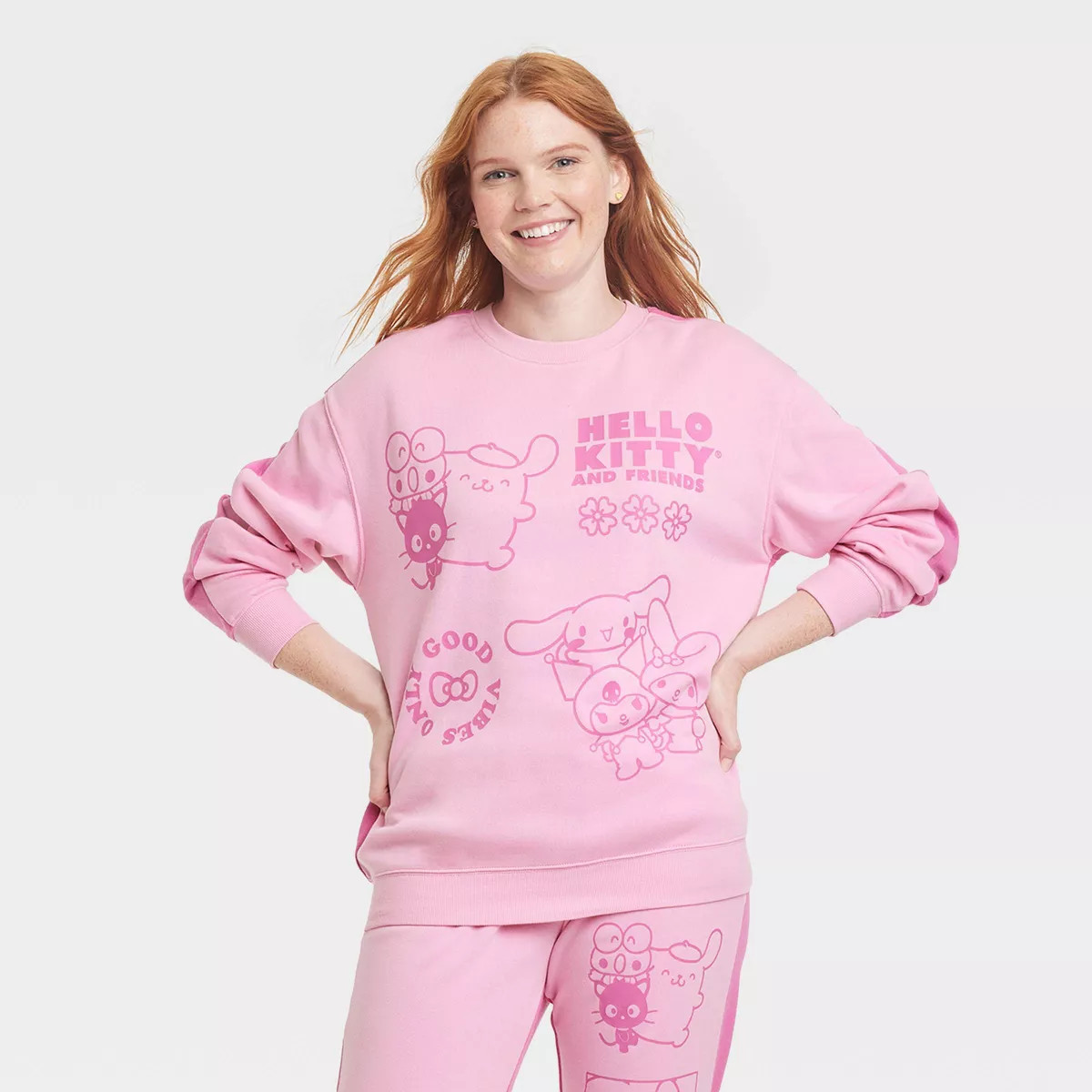 Women's Sanrio Hello Kitty And Friends Two-Tone Graphic Sweatshirt - Pink | Target