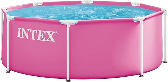 INTEX Metal Frame 8 ft x 30 in Above Ground Pool Set, Round Swimming Pool with Steel Frame | Amazon (US)