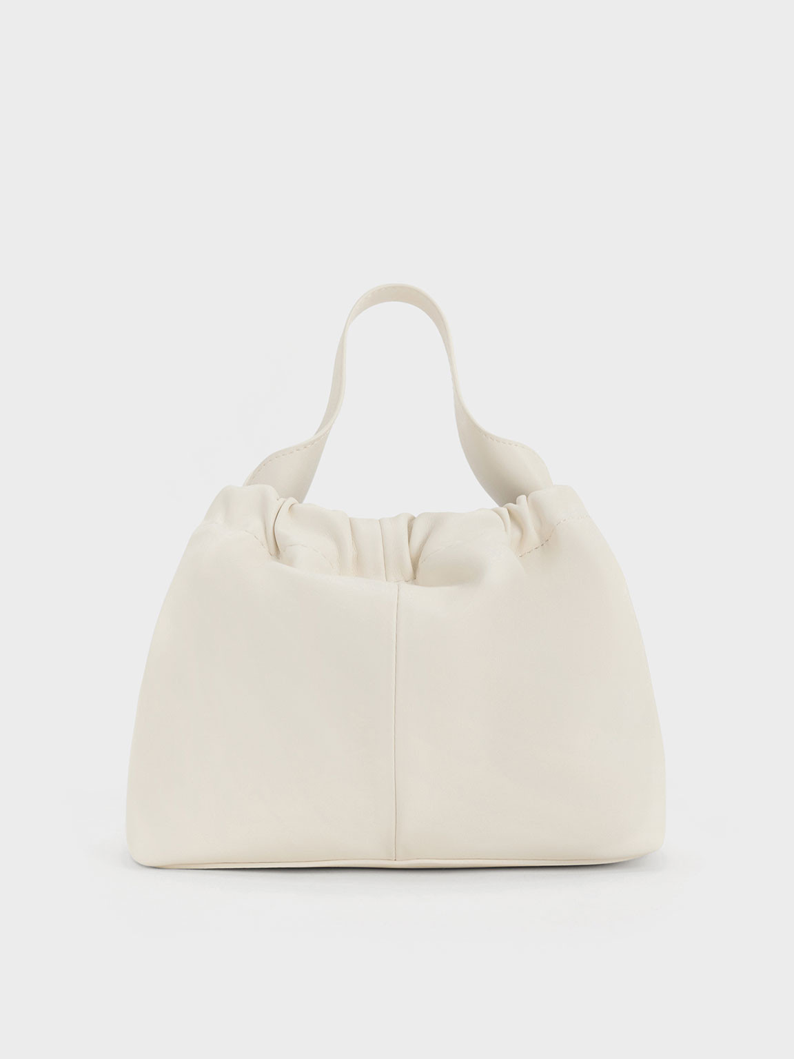 Ally Ruched Slouchy Chain-Handle Bag
 - Cream | Charles & Keith US