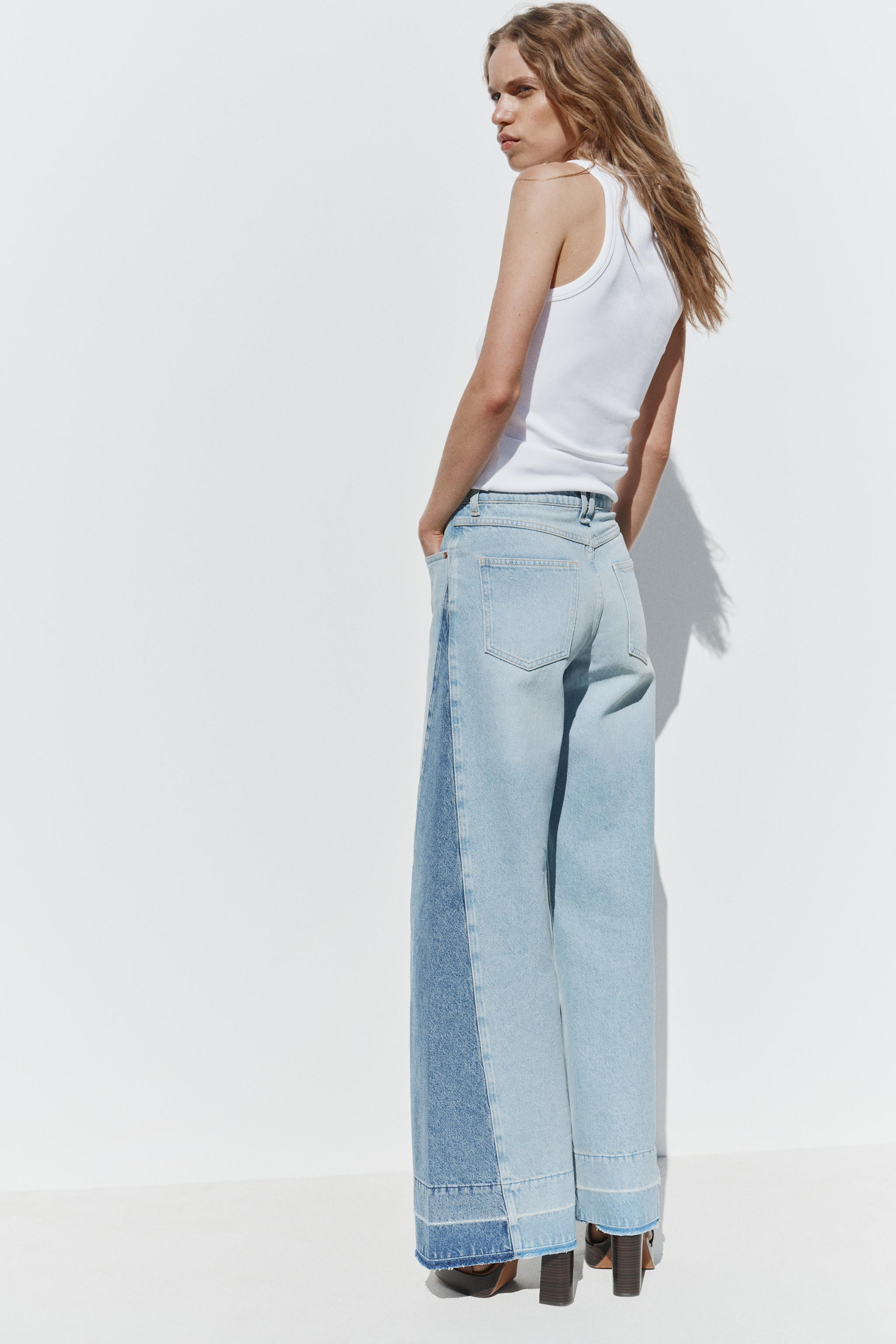 Z1975 WIDE LEG HIGH-WAIST COMBINED JEANS | Zara US