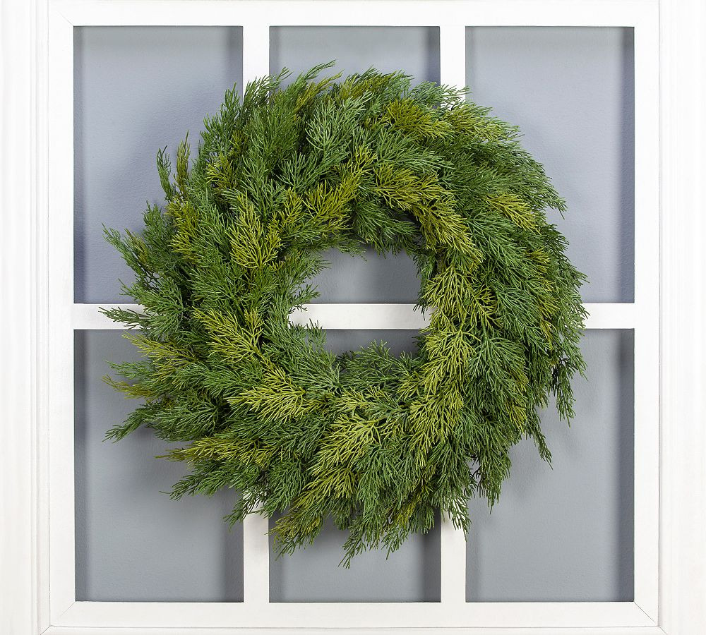 Faux Soft Cedar Wreath - 24 | Pottery Barn (US)