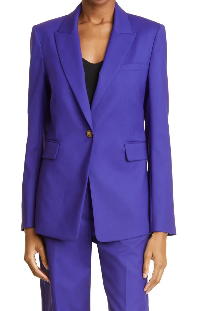 ARGENT Single Button Stretch Wool Blazer | Nordstrom | Nordstrom