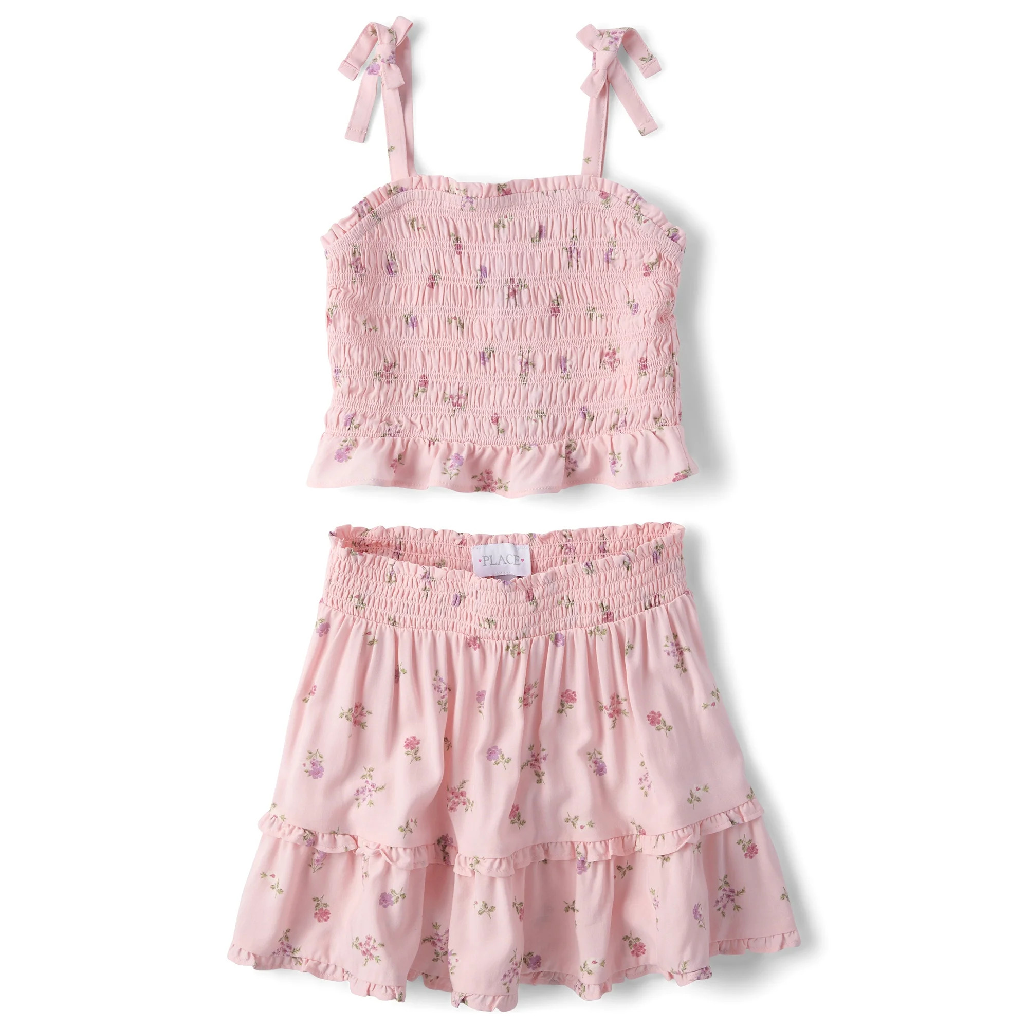 The Children's Place Girls Sleeveless Floral Ruffle Outfit Set, 2-Piece, Sizes XS-XXL | Walmart (US)