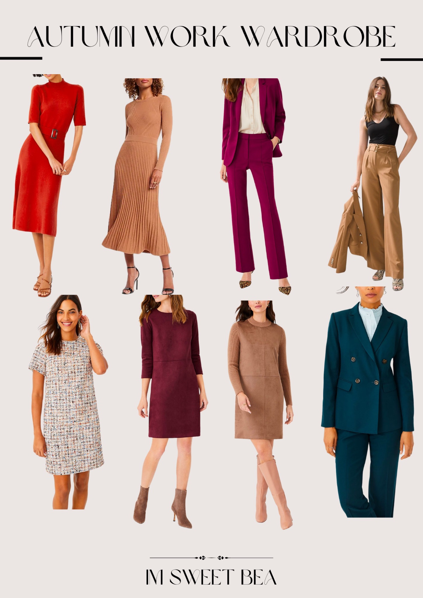 Work outfits for the fall. Try on the warm hues of warm cranberry, deep, teal, and classic camel. 

#LTKworkwear #LTKSeasonal
